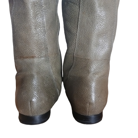 ENZO ANGIOLINI ZAYRA Tall Green Distressed Leather Riding Boots Women's size 7 M - Picture 8 of 11